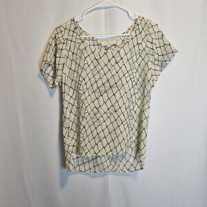 Olive & Oak Women's Snakeskin Print Short Sleeve Top Blouse Size L